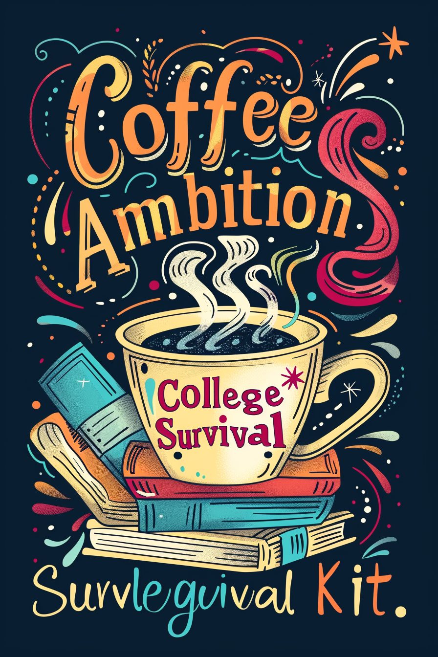Motivational Posters | Digital Downloads | “Coffee + Ambition = College Survival Kit”