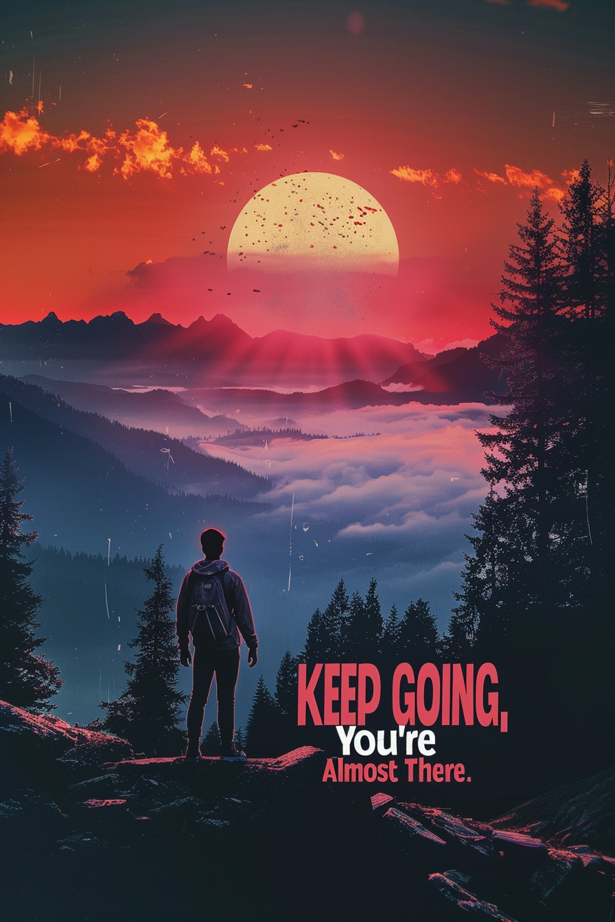 Motivational Posters | Printable Wall Art Bundle | Dorm Room Decor | Inspirational Quotes | Digital Download | Keep Going, You're Almost There