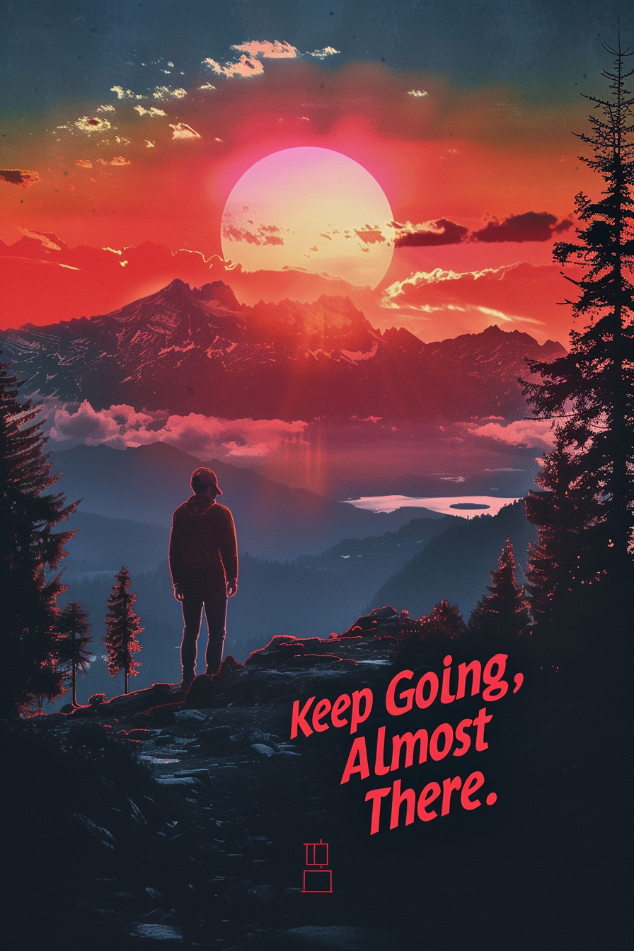 Motivational Posters | Printable Wall Art Bundle | Dorm Room Decor | Inspirational Quotes | Digital Download | Keep Going, You're Almost There