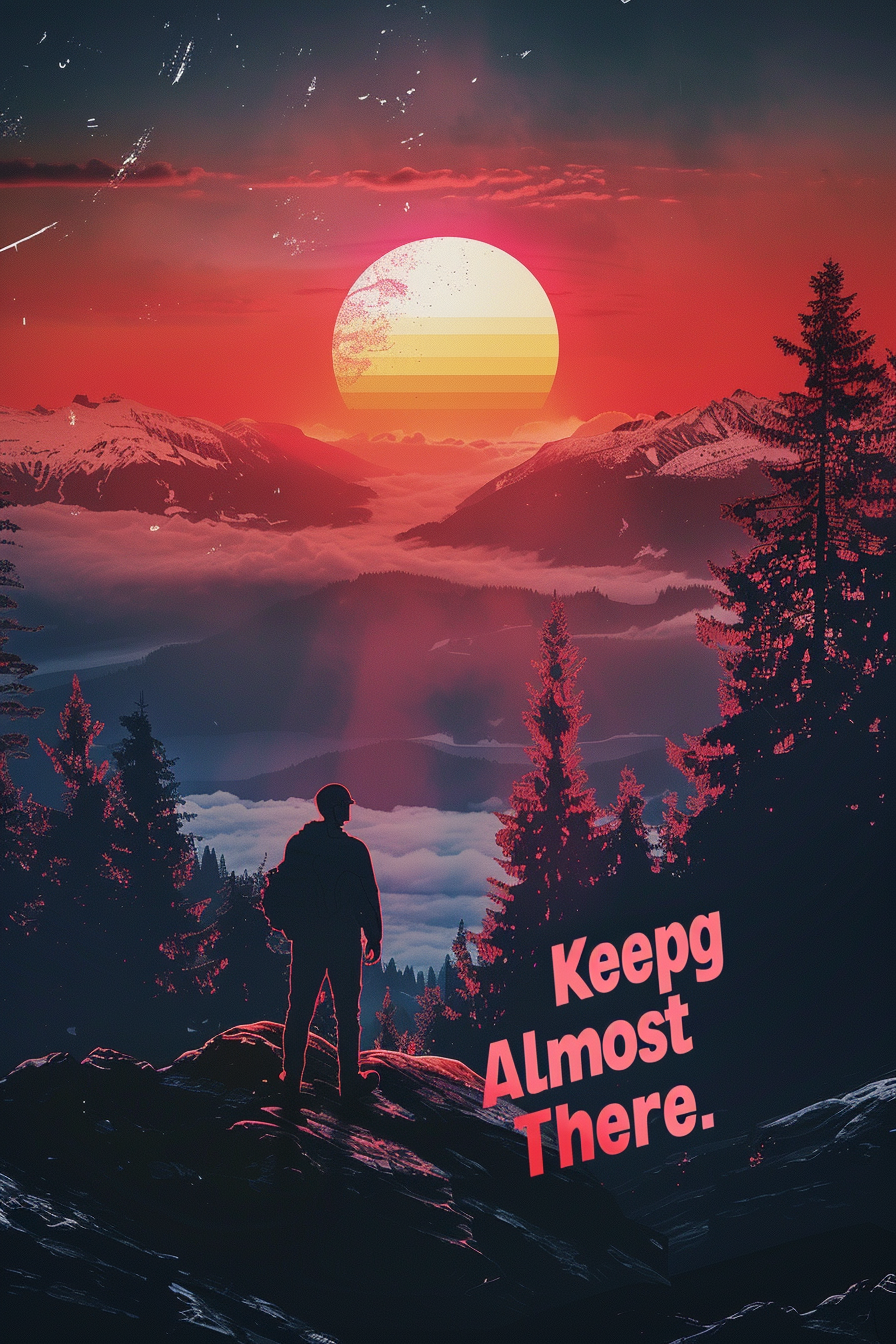 Motivational Posters | Printable Wall Art Bundle | Dorm Room Decor | Inspirational Quotes | Digital Download | Keep Going, You're Almost There