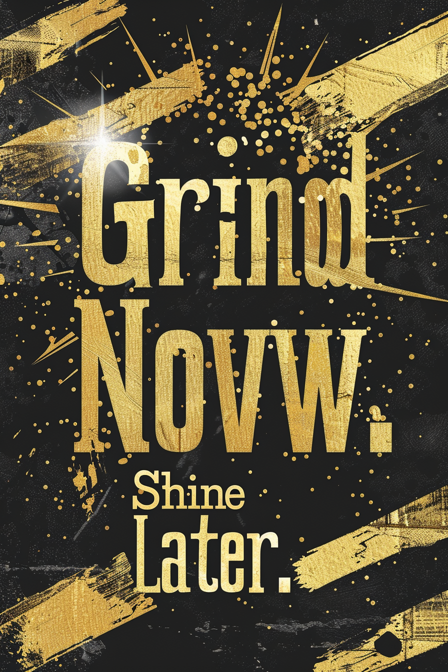 Motivational Posters | Digital Downloads | “Grind Now. Shine Later”