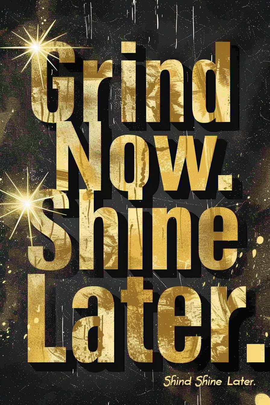 Motivational Posters | Digital Downloads | “Grind Now. Shine Later”