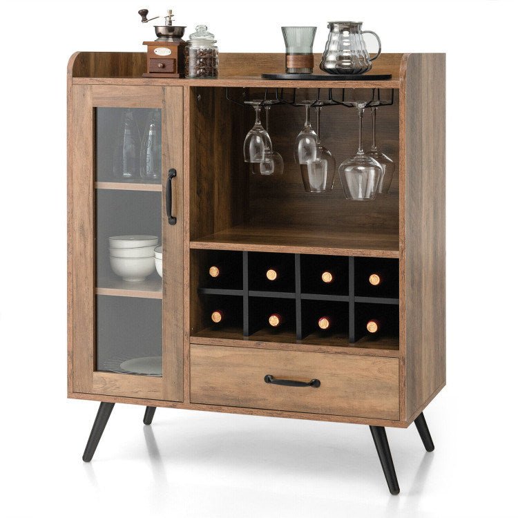 Buffet Sideboard with Removable Wine Rack and Glass Holder - EMart-Express