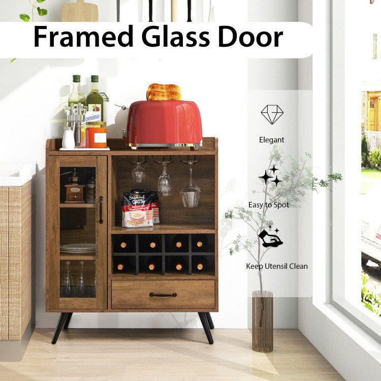 Buffet Sideboard with Removable Wine Rack and Glass Holder - EMart-Express