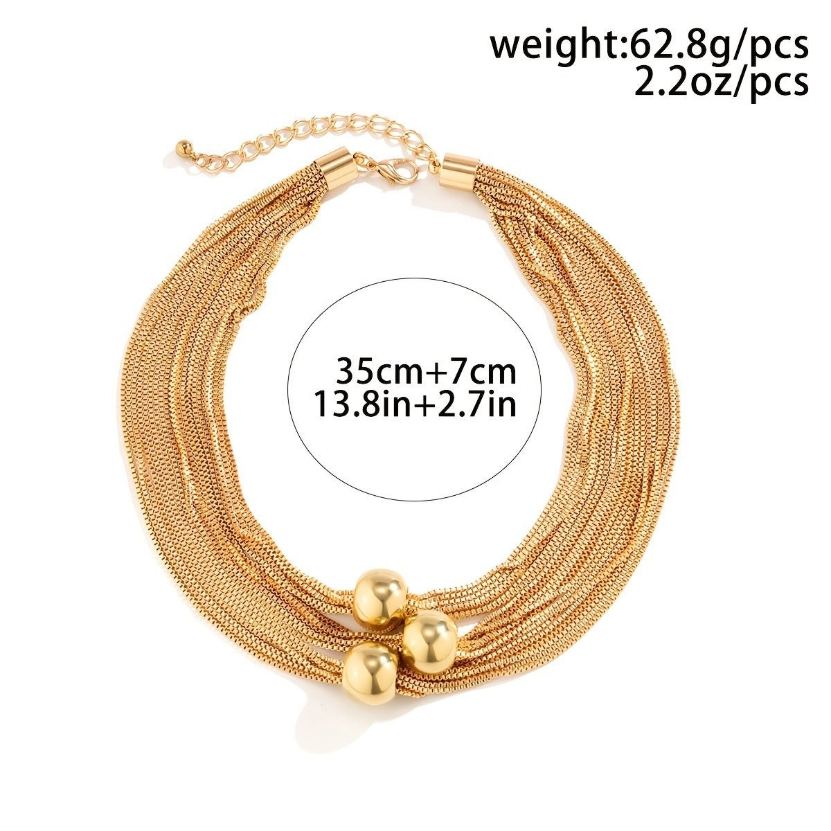 Exaggerated Multi-layer Chain Necklace Stackable Punk Style Neck Jewelry For Party Clothings Decoration - EMart-Express