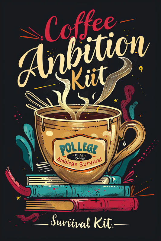 Motivational Posters | Digital Downloads | “Coffee + Ambition = College Survival Kit”