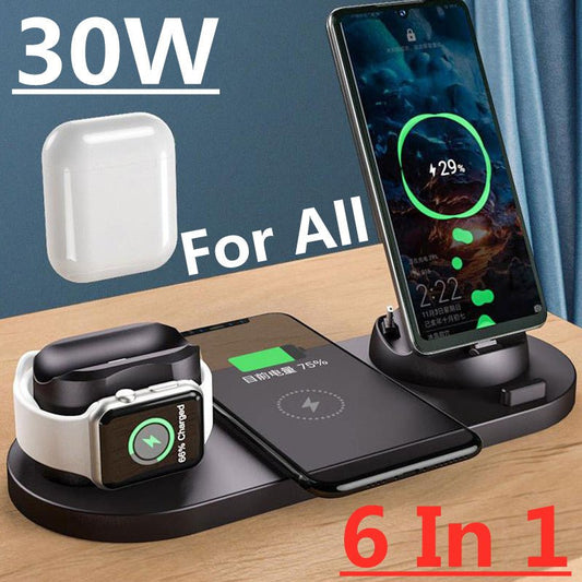 15W 6 in 1 Qi Wireless Charger Stand - EMart-Express