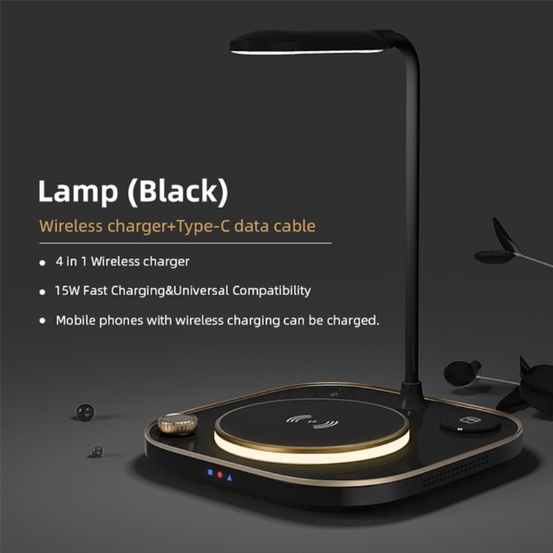 15w Fast 3 In 1 Wireless Charger Lamp - EMart-Express