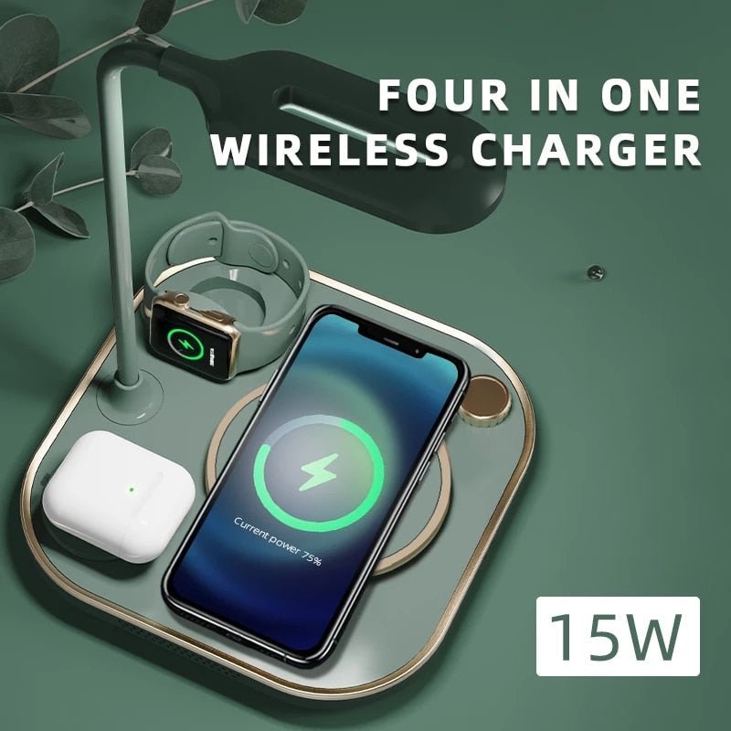 15w Fast 3 In 1 Wireless Charger Lamp - EMart-Express