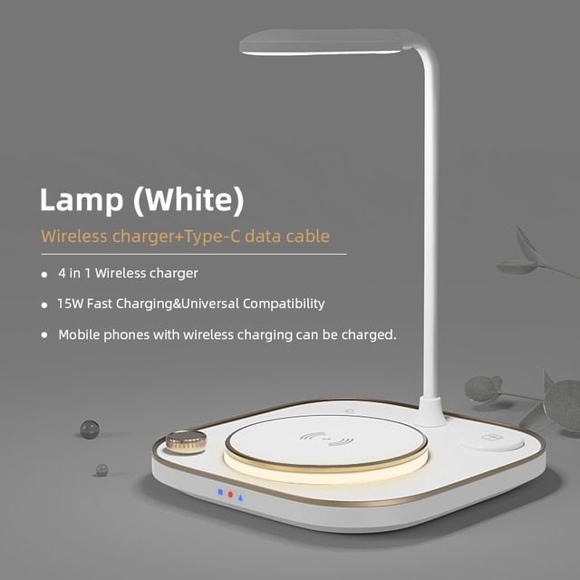 15w Fast 3 In 1 Wireless Charger Lamp - EMart-Express