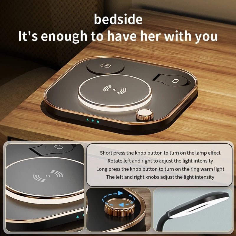 15w Fast 3 In 1 Wireless Charger Lamp - EMart-Express