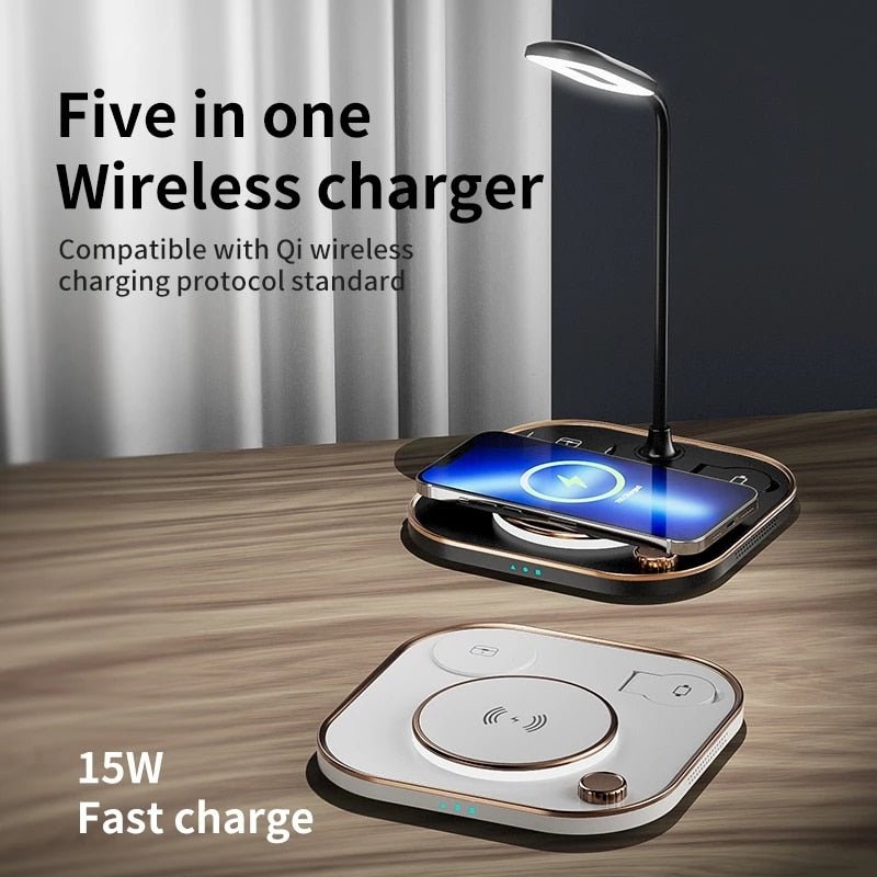 15w Fast 3 In 1 Wireless Charger Lamp - EMart-Express