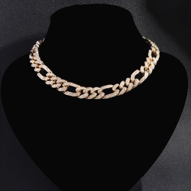 18K White/Gold Plated Cuban Necklace - EMart-Express