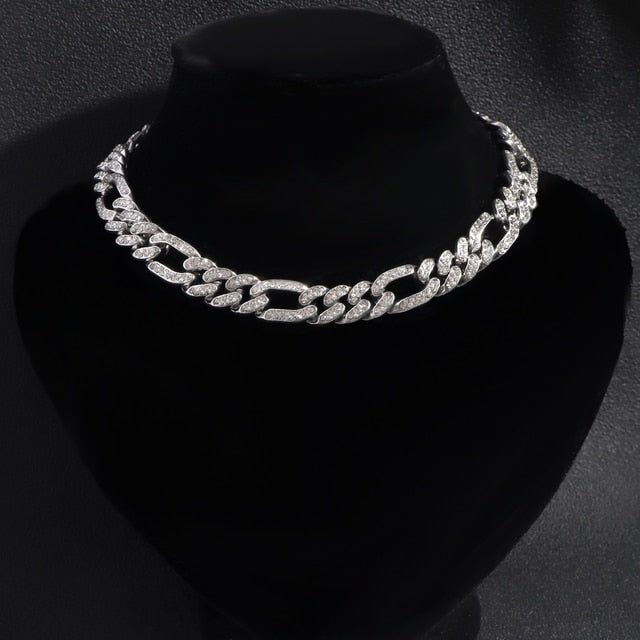 18K White/Gold Plated Cuban Necklace - EMart-Express