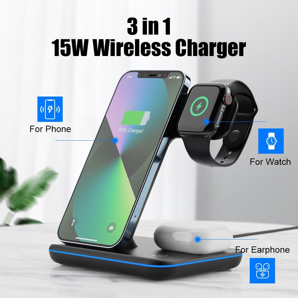 3 in 1 Wireless Charger 15W - EMart-Express