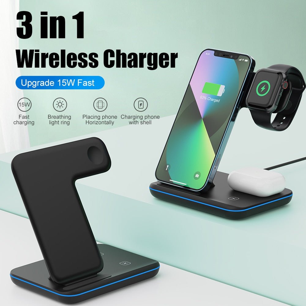 3 in 1 Wireless Charger 15W - EMart-Express