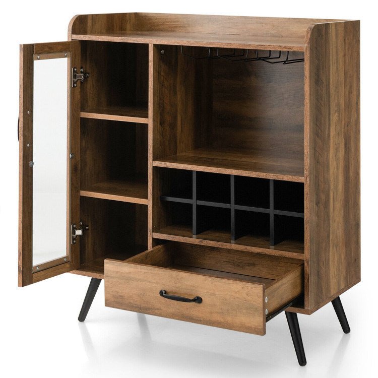 Buffet Sideboard with Removable Wine Rack and Glass Holder - EMart-Express