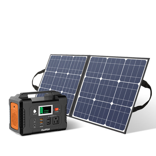 FlashFish 200W Portable Power Station & Solar Generator Combo