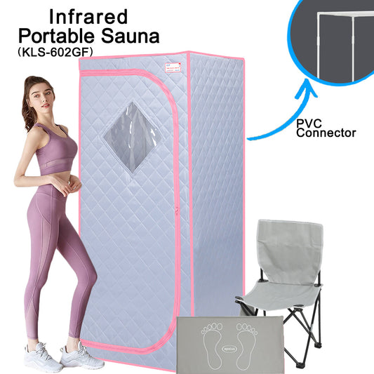 Portable Infrared Sauna | Full-Size Home Spa Experience with Infrared Panels, Heating Foot Pad, Controller, Foldable Chair & Reading Light - Easy Setup, Rapid Heating