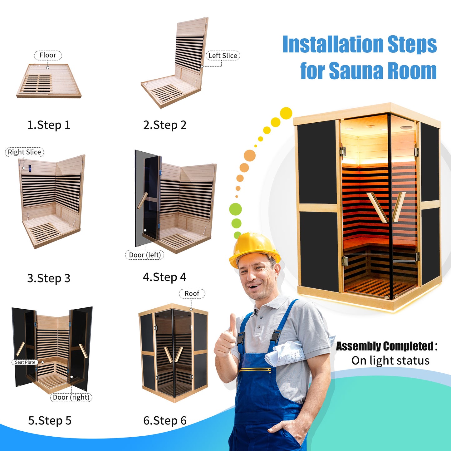 V-Shape Far Infrared Sauna Room for Two People