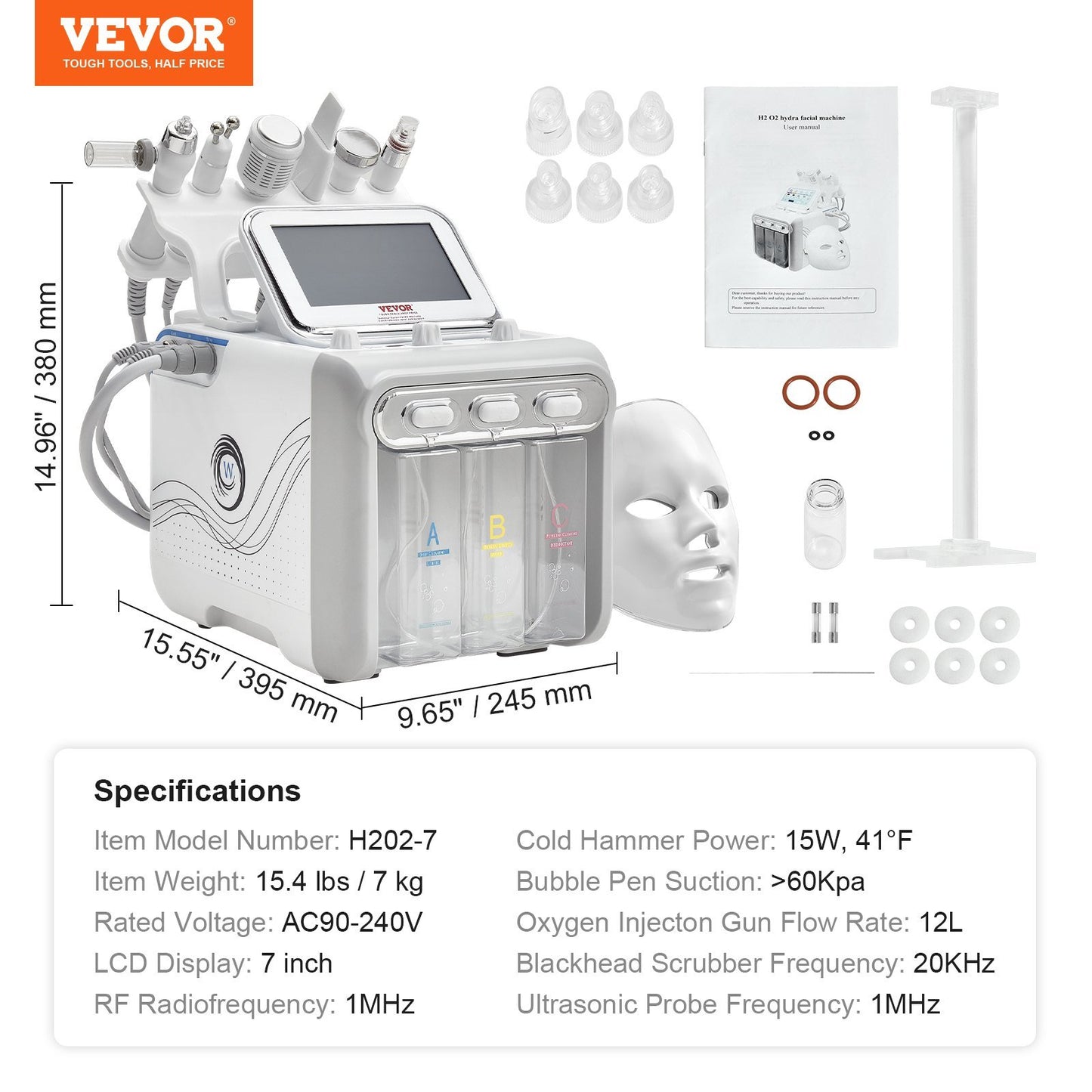 VEVOR 7-in-1 Hydro Facial Machine: Professional Spa Hydrogen Oxygen Facial Rejuvenation System