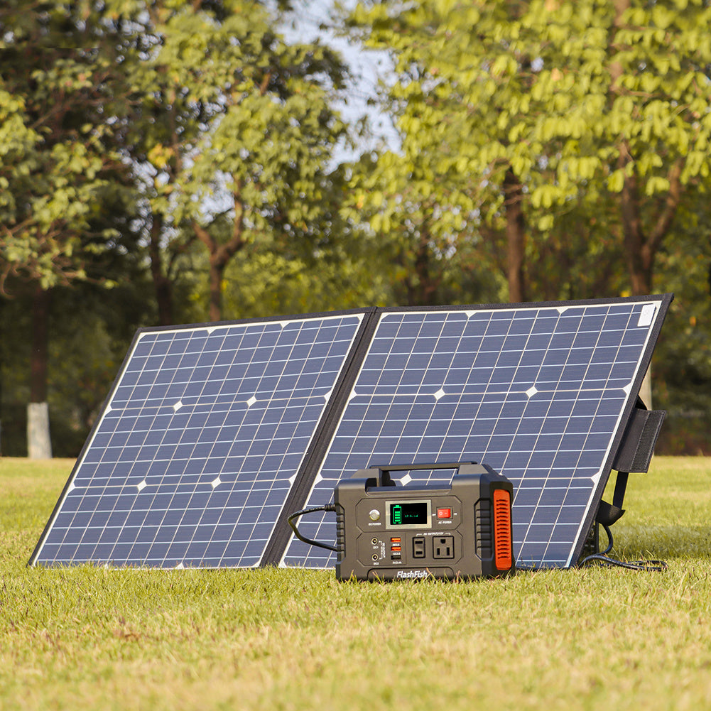 FlashFish 200W Portable Power Station & Solar Generator Combo