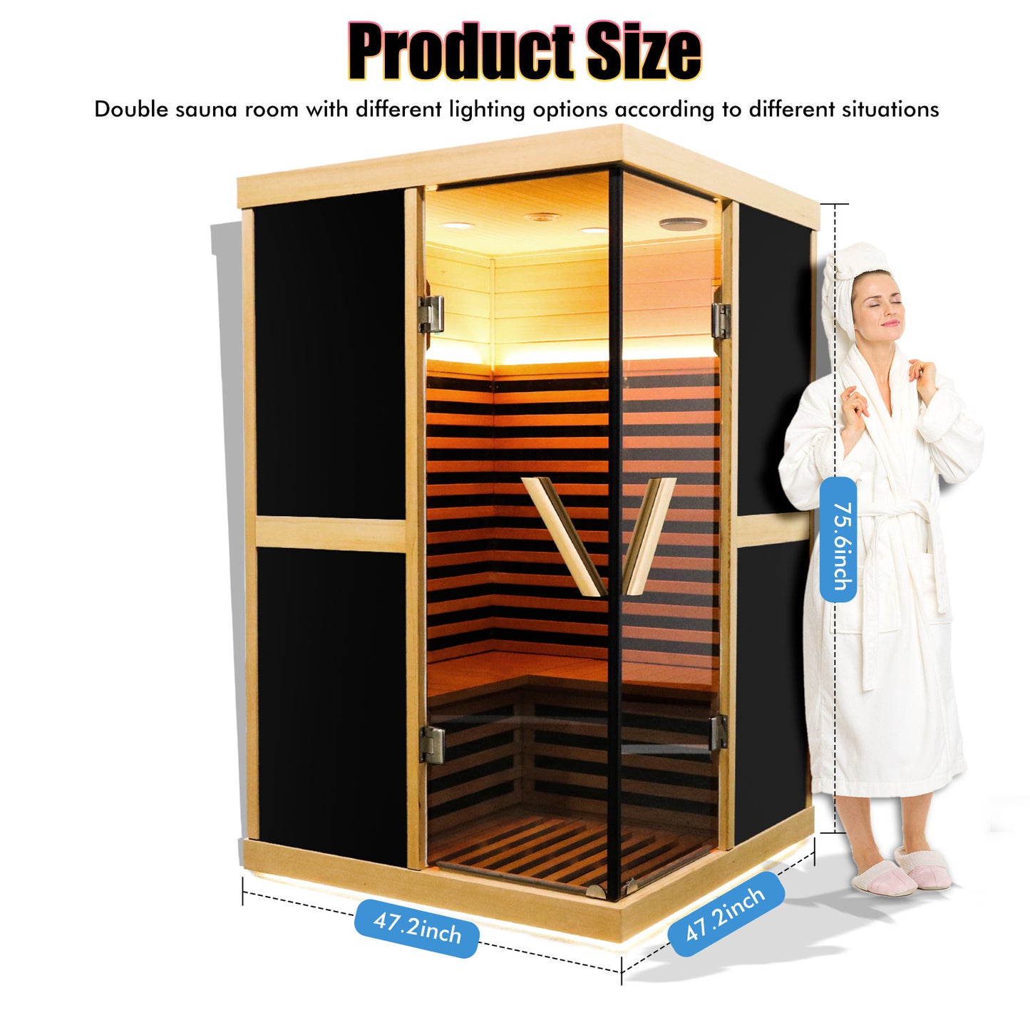 V-Shape Far Infrared Sauna Room for Two People