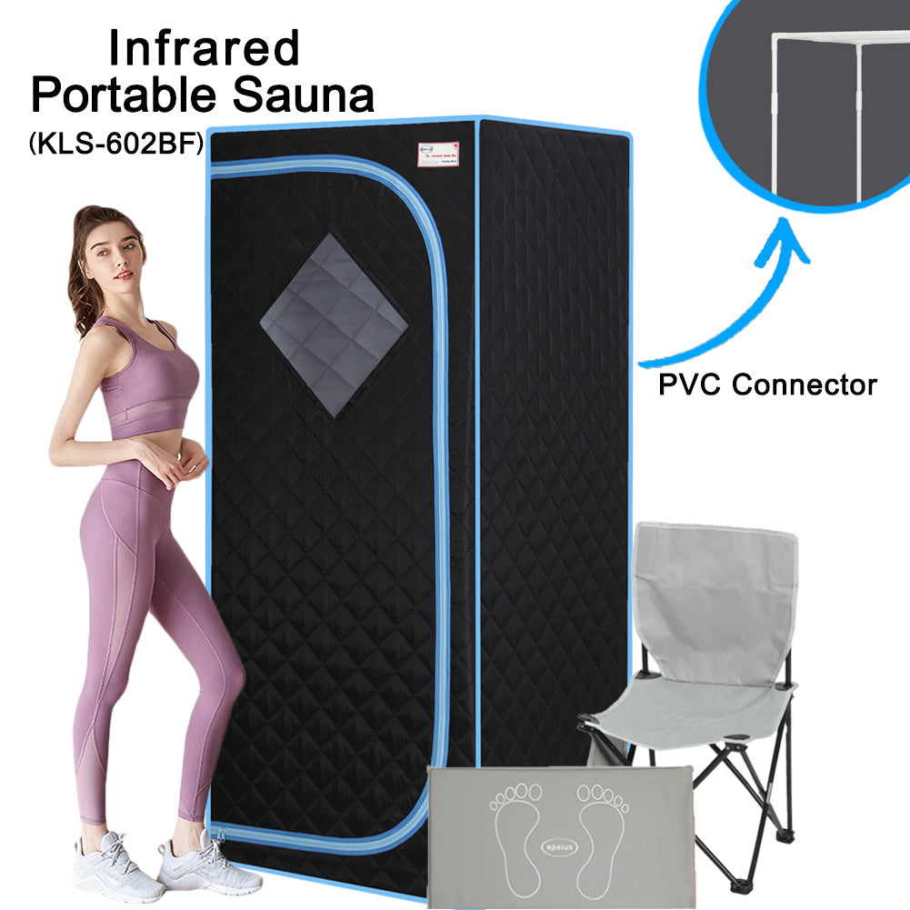 Portable Infrared Sauna | Full-Size Home Spa Experience with Infrared Panels, Heating Foot Pad, Controller, Foldable Chair & Reading Light - Easy Setup, Rapid Heating