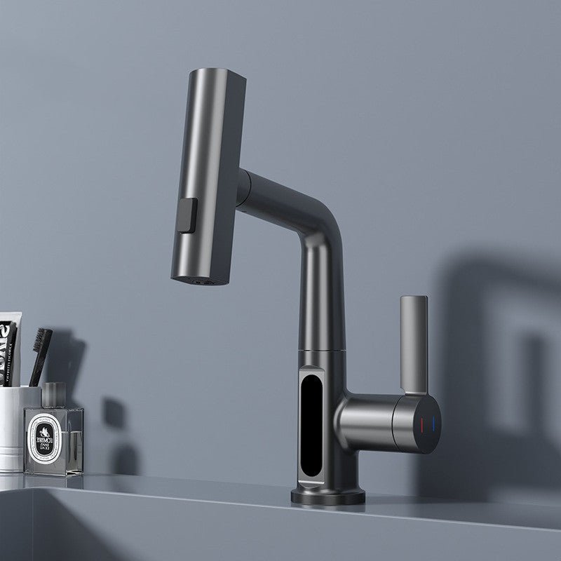 Intelligent Digital Display Faucet Pull-out Basin Faucet Temperature Digital Display Rotation